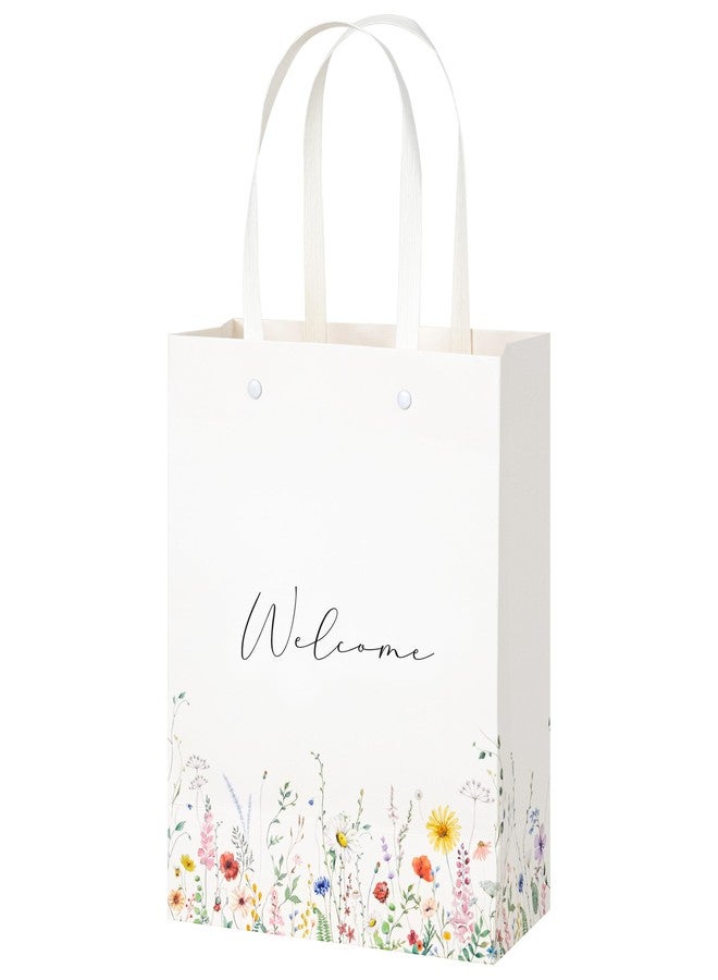 Crisky Wildflower Welcome Gift Bags for Wedding Hotel Guests, Bridal Baby Shower, 10"x8"x4", 25 Pack - Image 1